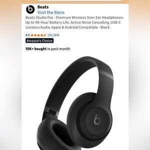 Beats Black Studio Pro Wireless Headphones